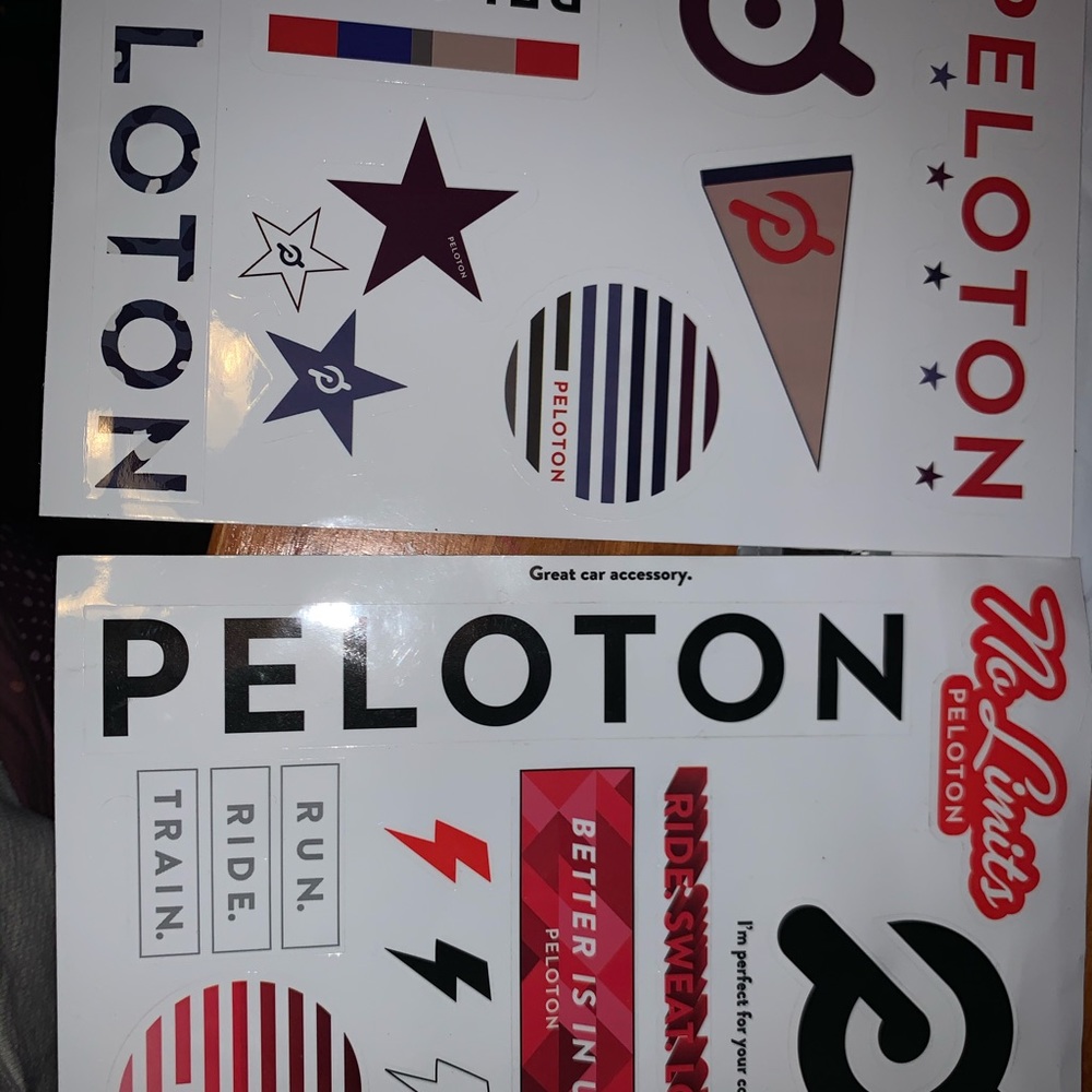 2 sheets of unused peloton stickers